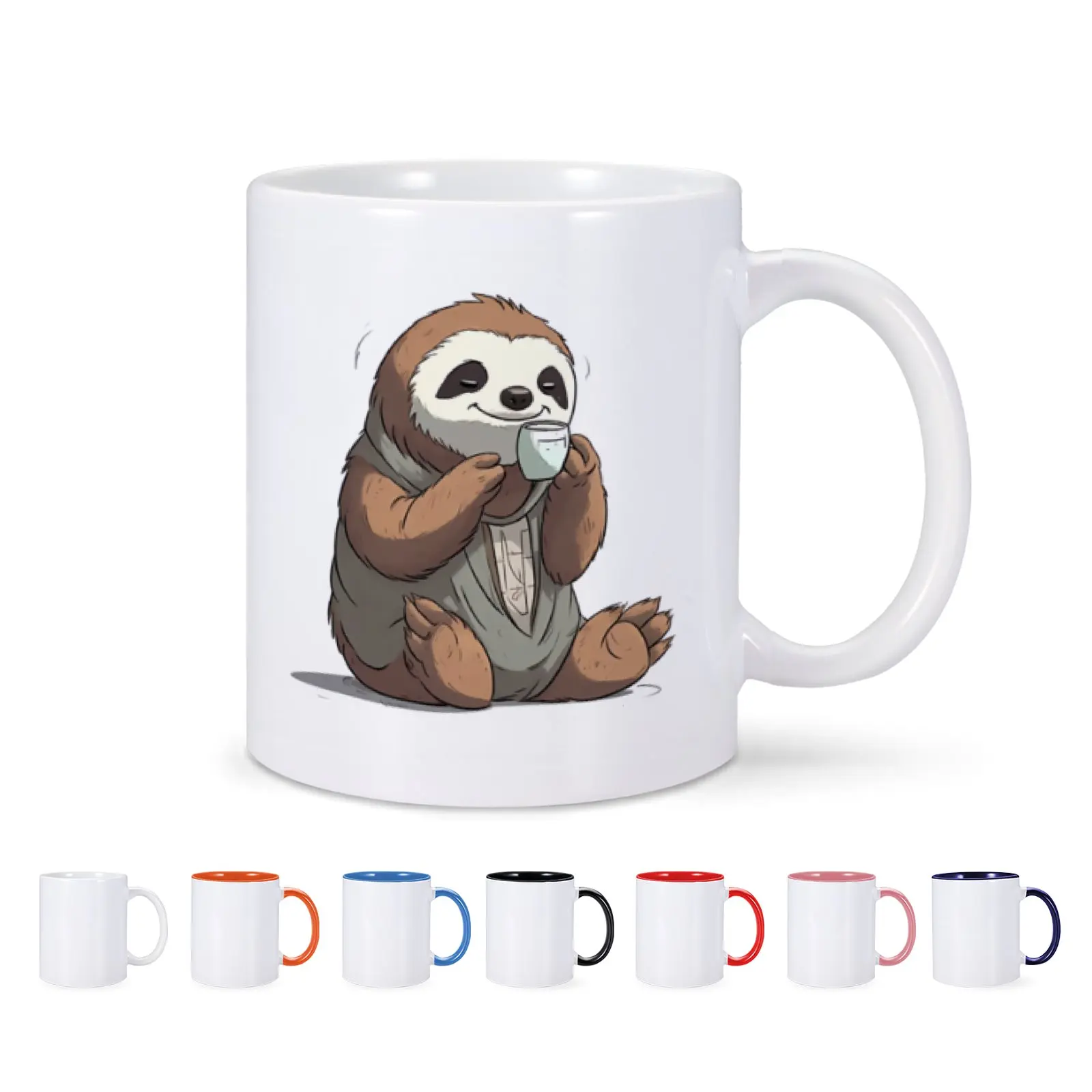 1pc 11oz Funny Sloth Ceramic Coffee Mug Cup Cute Cartoon Sloth Drinkware Gift for Coworker Friend Women Creative Novelty Gifts