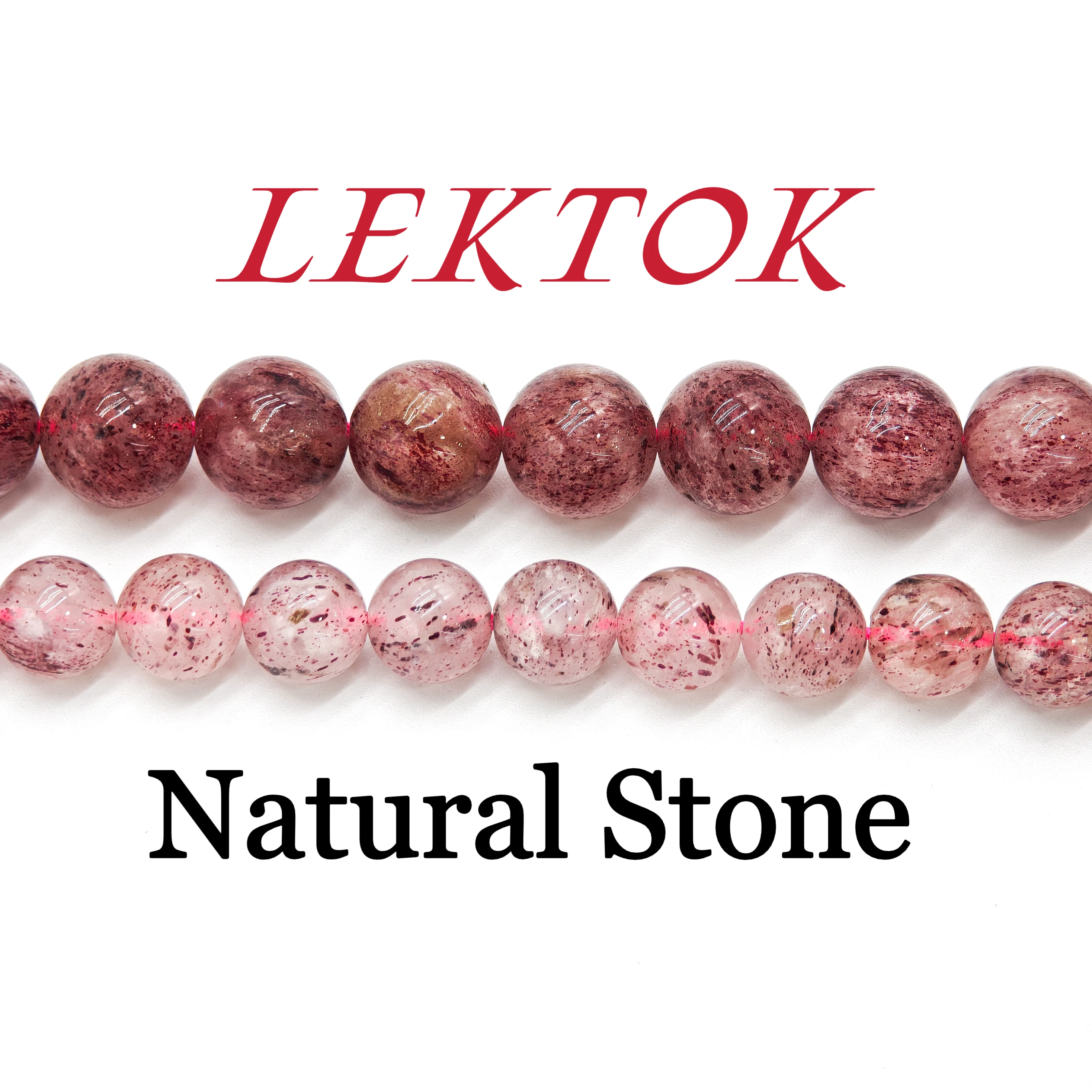 

Natural Stone Strawberry Quartz Round Loose Spacer Beads Jewelry Making 6/8/10mm DIY Handmade Bracelets Necklaces Ear Studs by