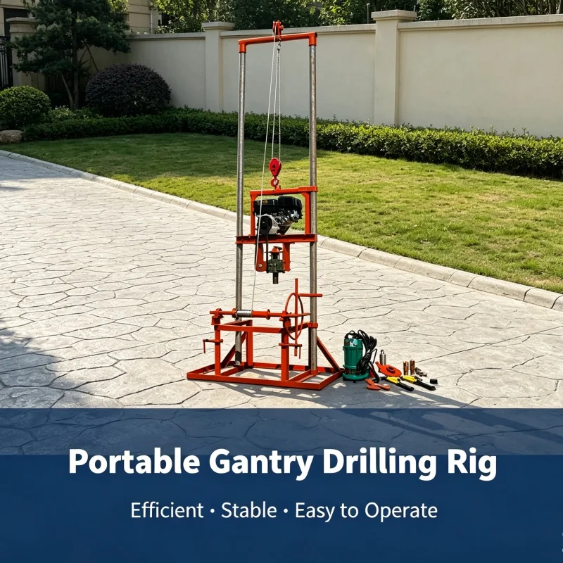 Customized Courtyard Gantry‑type Water Well Drilling Rig, Small Household Drilling Machine for Domestic Water Intake