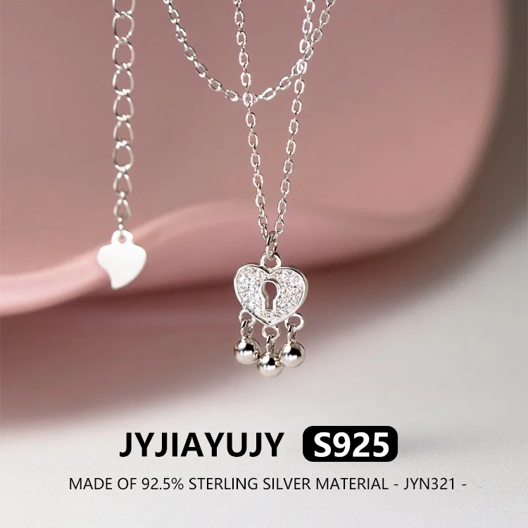 

JYJIAYUJY 100% цельно оригинальное ожерелье из стерлингового серебра S925, в наличии, модная повседневная одежда с замком любви, бусина JYN321
