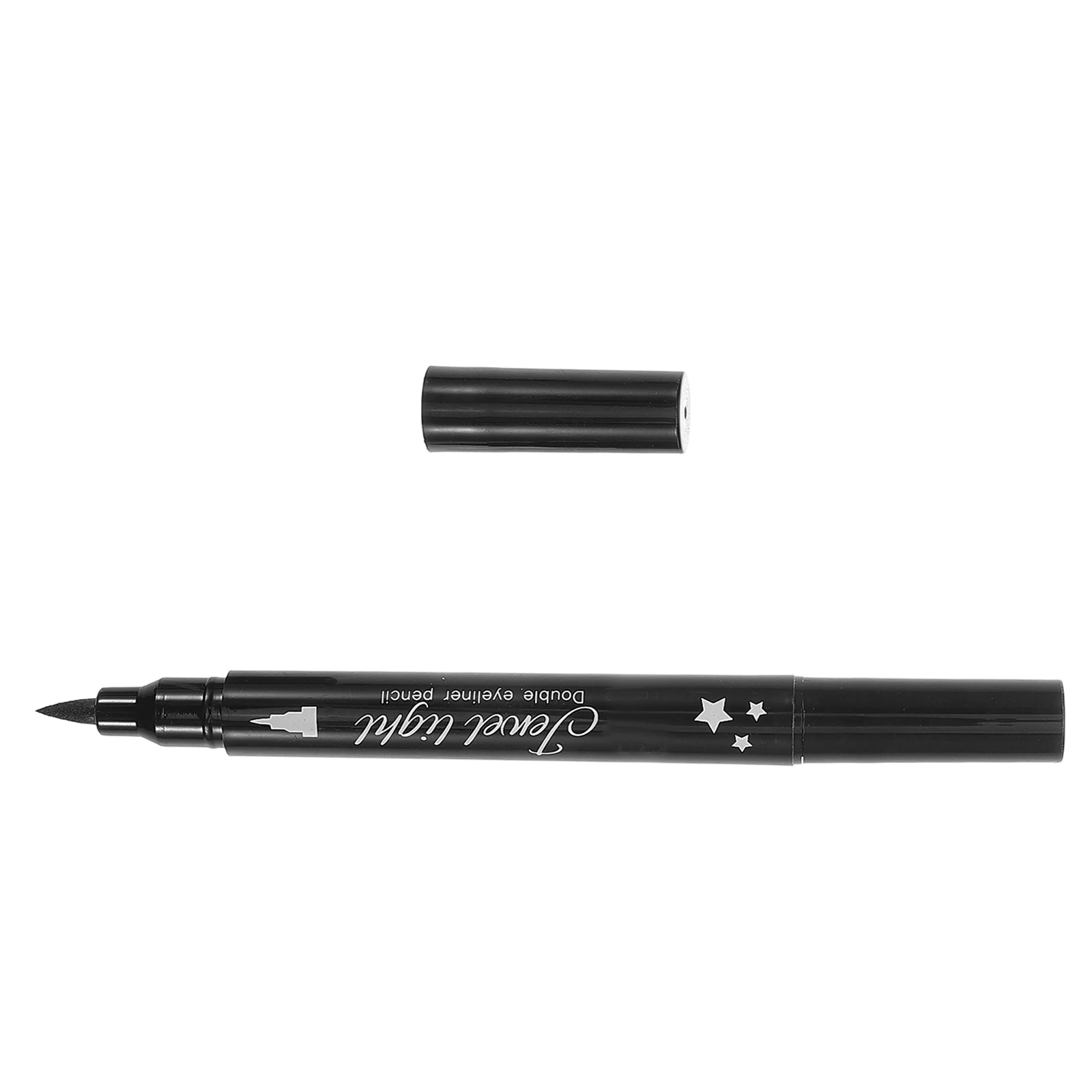 Waterproof Eyeliner Pen Double Ended With Unique Pattern Stamp Quick Drying Formula Long Lasting Black Eye Liner Pencil