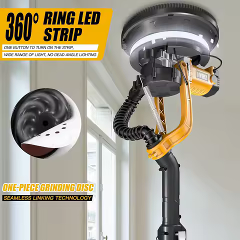 ZHJAN Drywall Sander with Vacuum Auto Dust Collection(880W),Double-Deck LED Lights Sander, 5 Variable Speed
