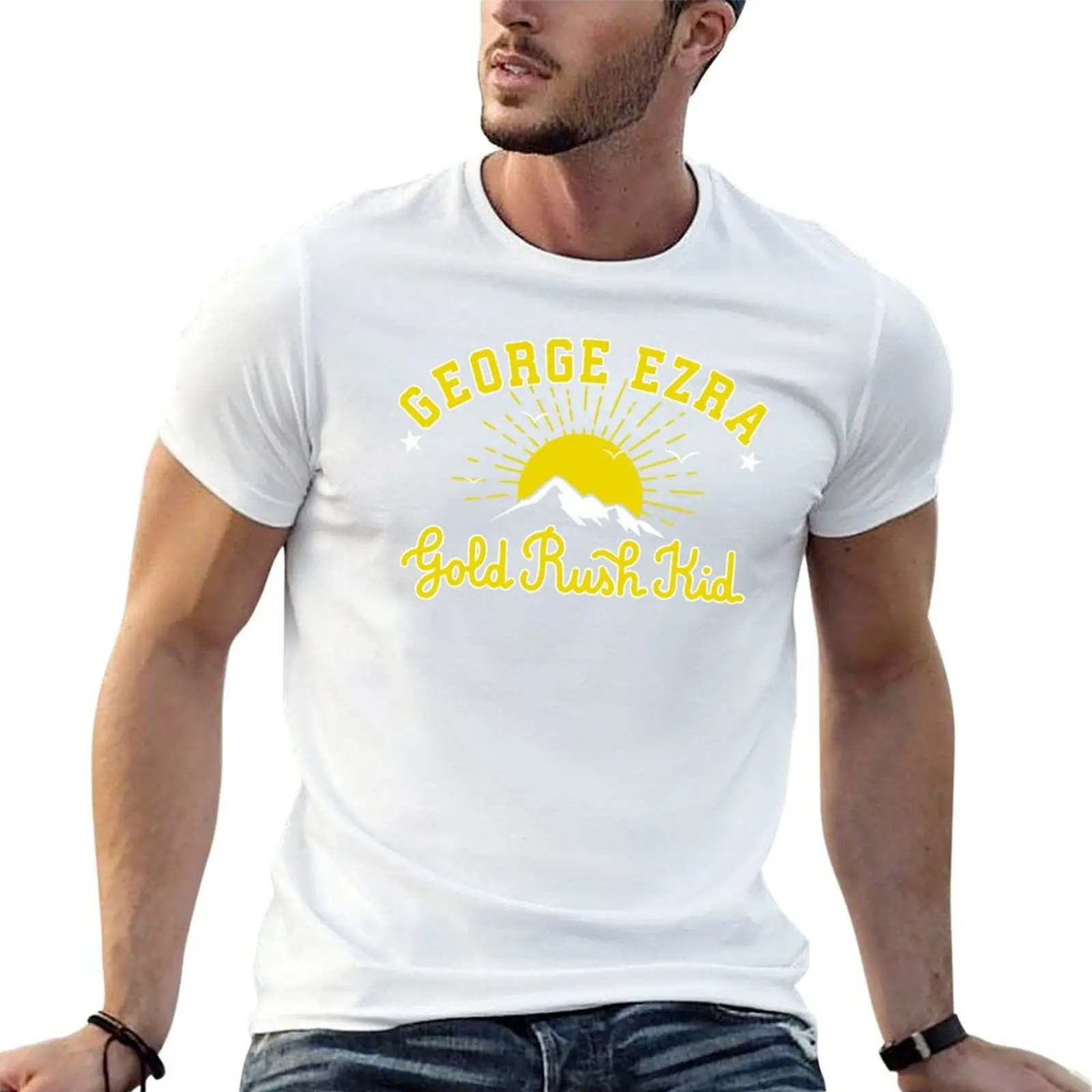 

George Ezra Merch Gold Rush Kid Mountains T-Shirt mens graphic t shirts funny t shirts man t shirt man luxury T-Shirt