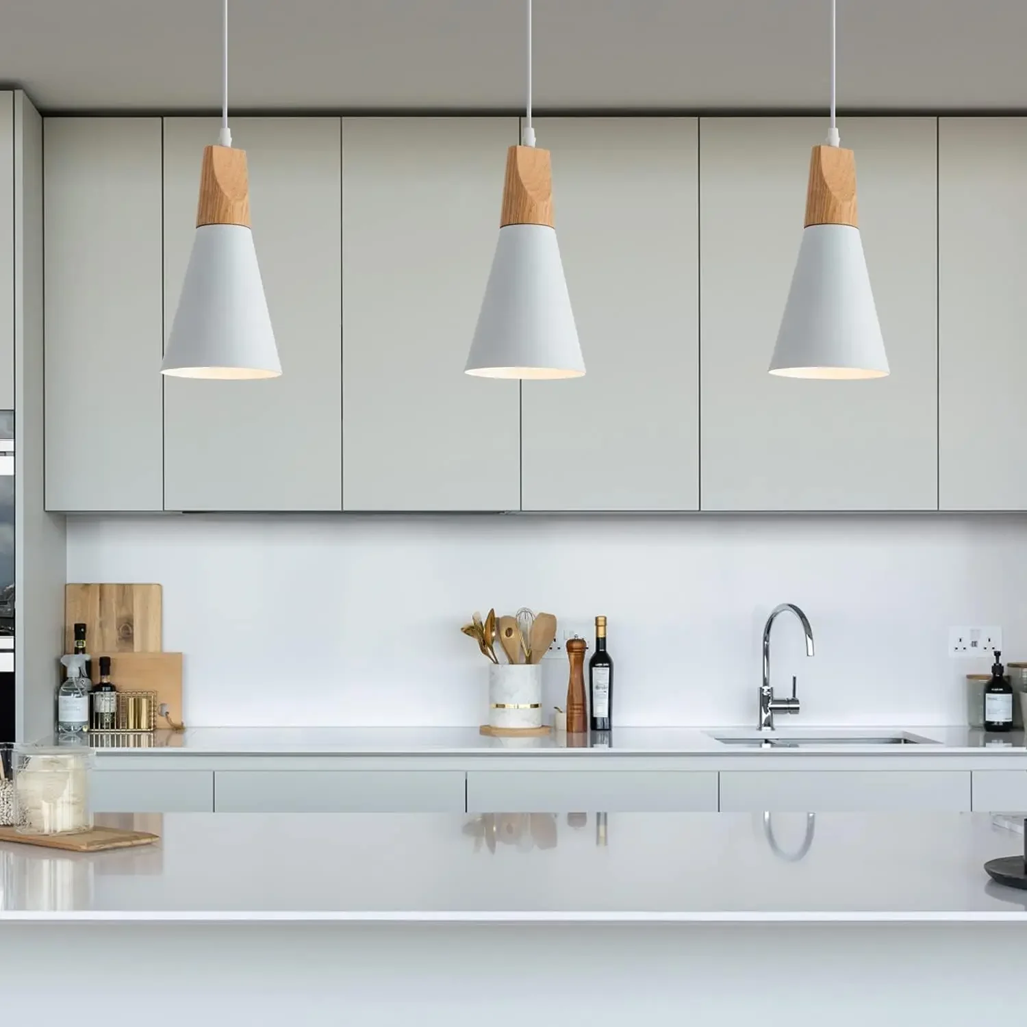 Wood Pendant Lighting for Kitchen Island Nordic Pendant Light Minimalist Hanging Light for Dining Room Kitchen Sink
