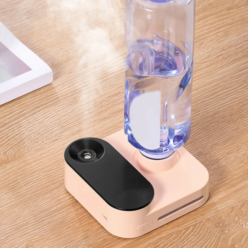 Portable USB Humidifier Mini Camera Shape Desktop Large Spray Cordless Water Bottle for Bedroom Office