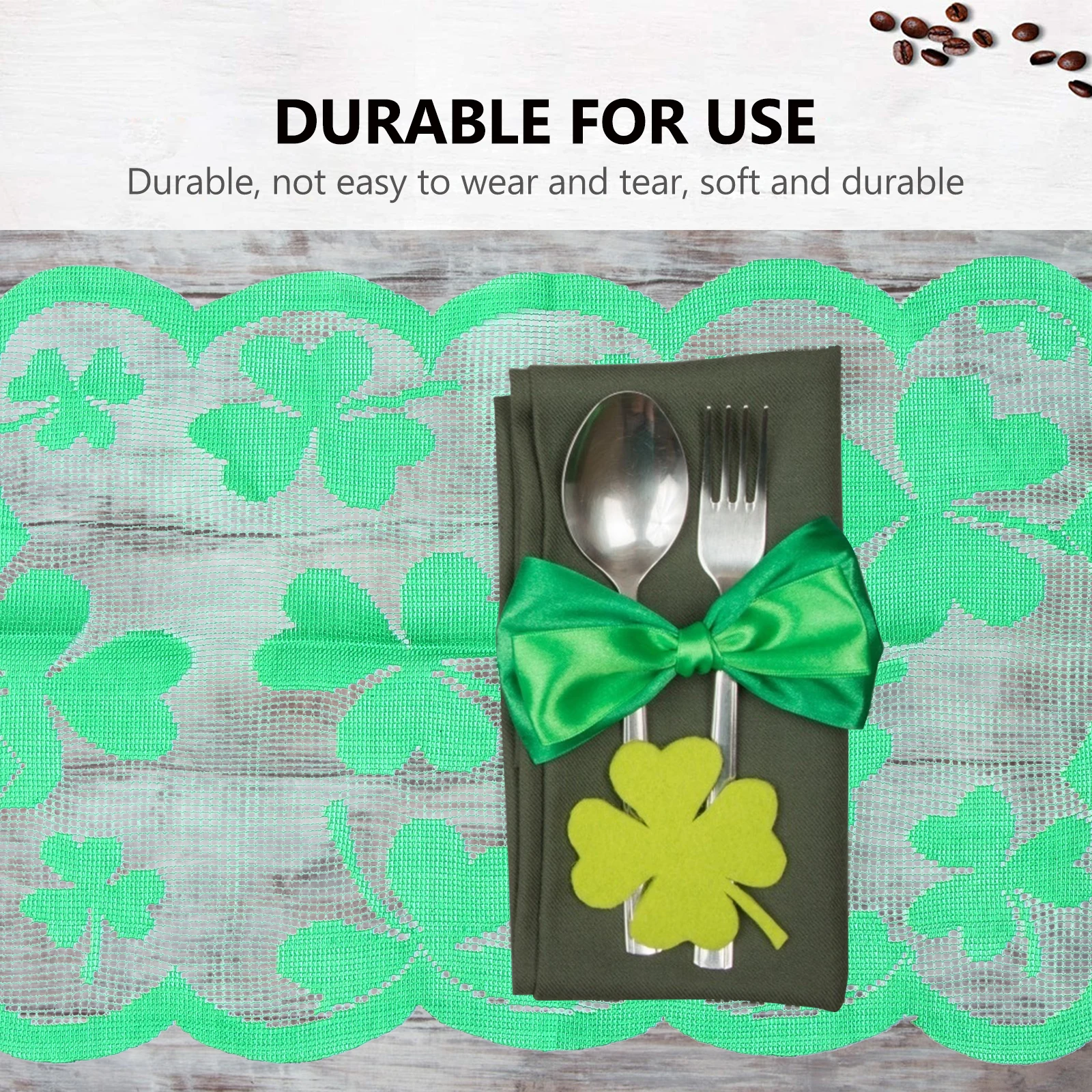 

Shamrock Table Mat Set St. Patrick'S Day Placemat Decorative Party Decoration Festive Polyester Mats Reusable Household Set