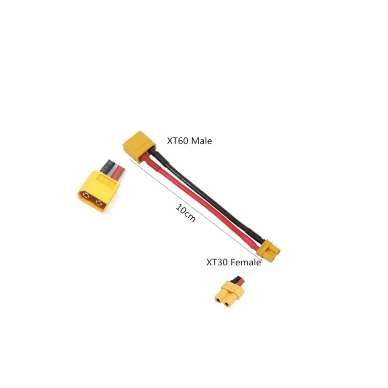 Adaptateur XT60 vers XT30, connecteur mâle/femelle, câble en Silicone 14awg 100MM pour RC FPV Quadcopter CineLog35 Drone Expan, 5 pièces