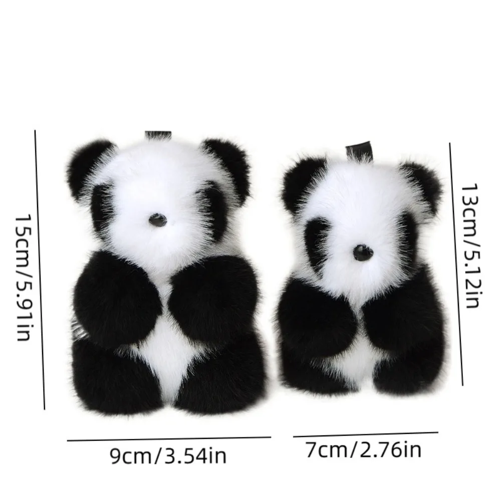 Backpack Accessories Plush Panda Toy Key Ring Cotton Cute Mink Hair Bear Keychain Soft Doll Animal Pendant Girls