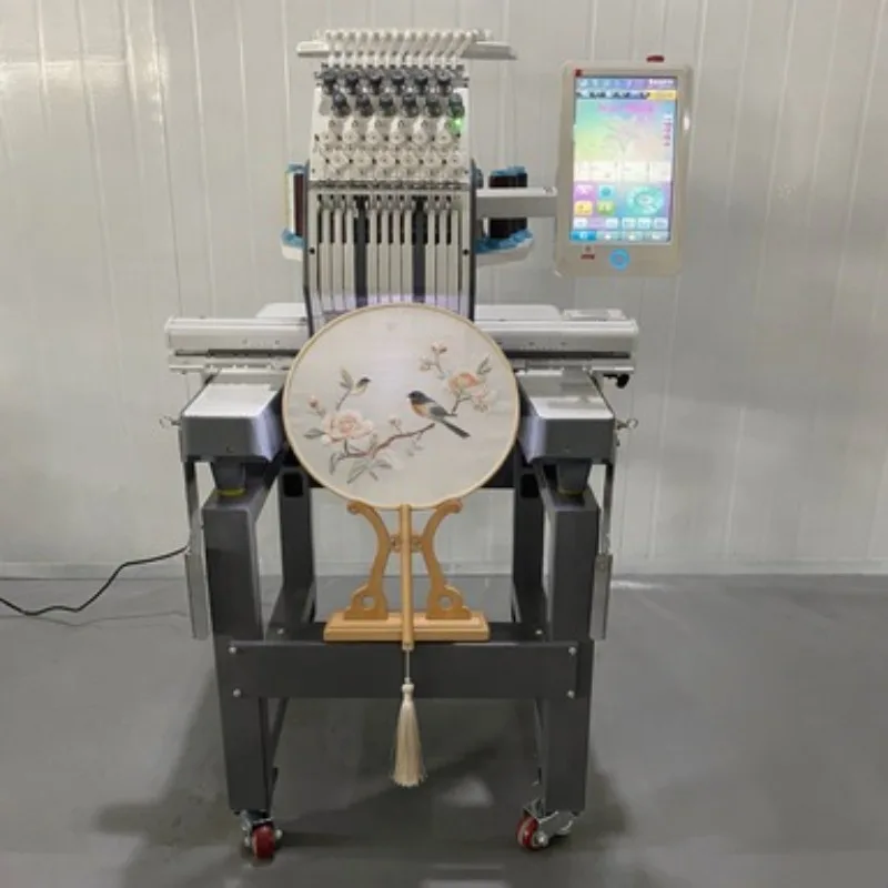 Portable Embroidery Machine Single Head 8 Needles Embroidery Sewing Machine 350x500mm Area for Home DIY