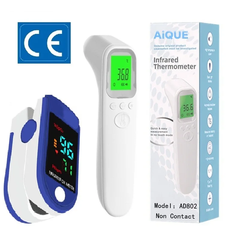 Non-contact Laser Body Temperature Ear Thermometer Oximeter Infrared Fever Thermometer Medical Household Digital Infant Adult