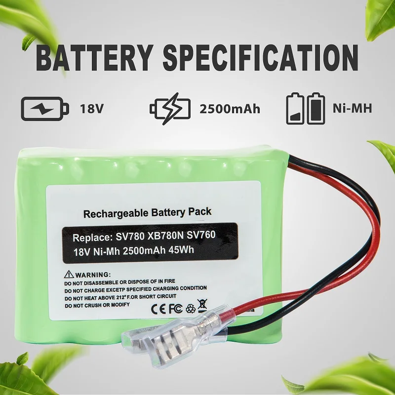 18V 2500mAh Replacement XB780N Battery for Shark SV760 SV780 SV780N Series Cordless Pet Perfect Handheld Vacuum