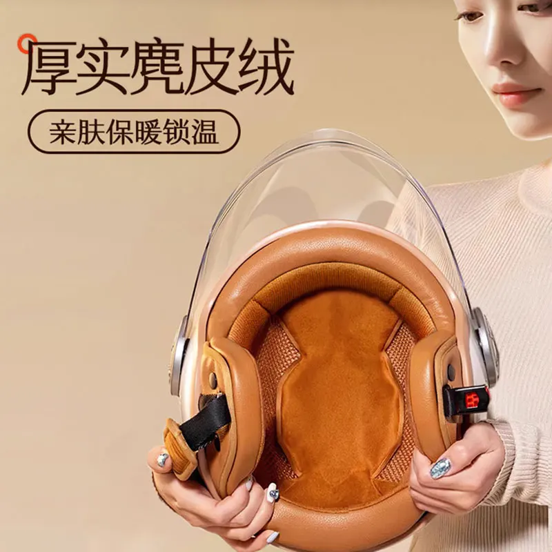 Caschi semi-aperte vintage Uomo Donna DOT ECE Caschi aperti con doppia visiera Accessori moto Casco mezzo aperto 3/4 Lente Daul