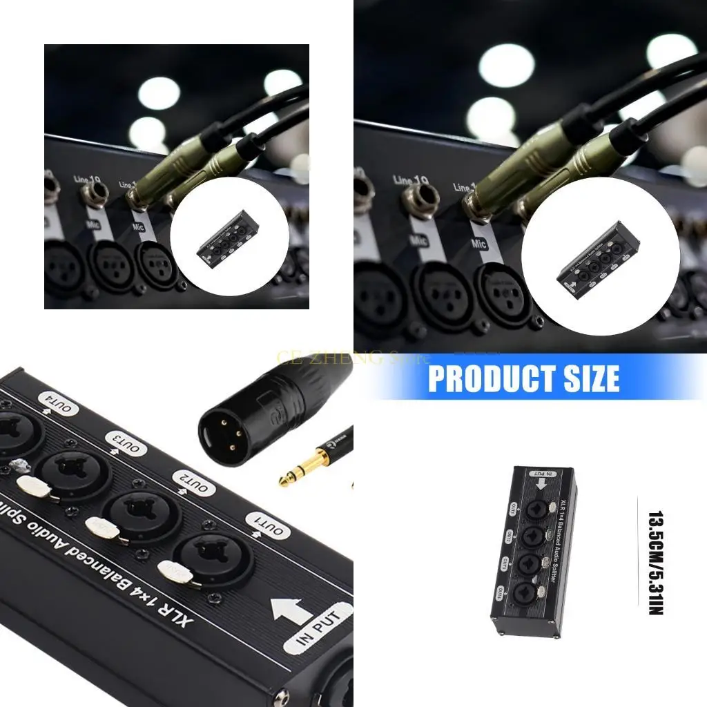 E56B 1 в 4 выхода из звуковой коробки шумоподобного распределения студийного оборудования