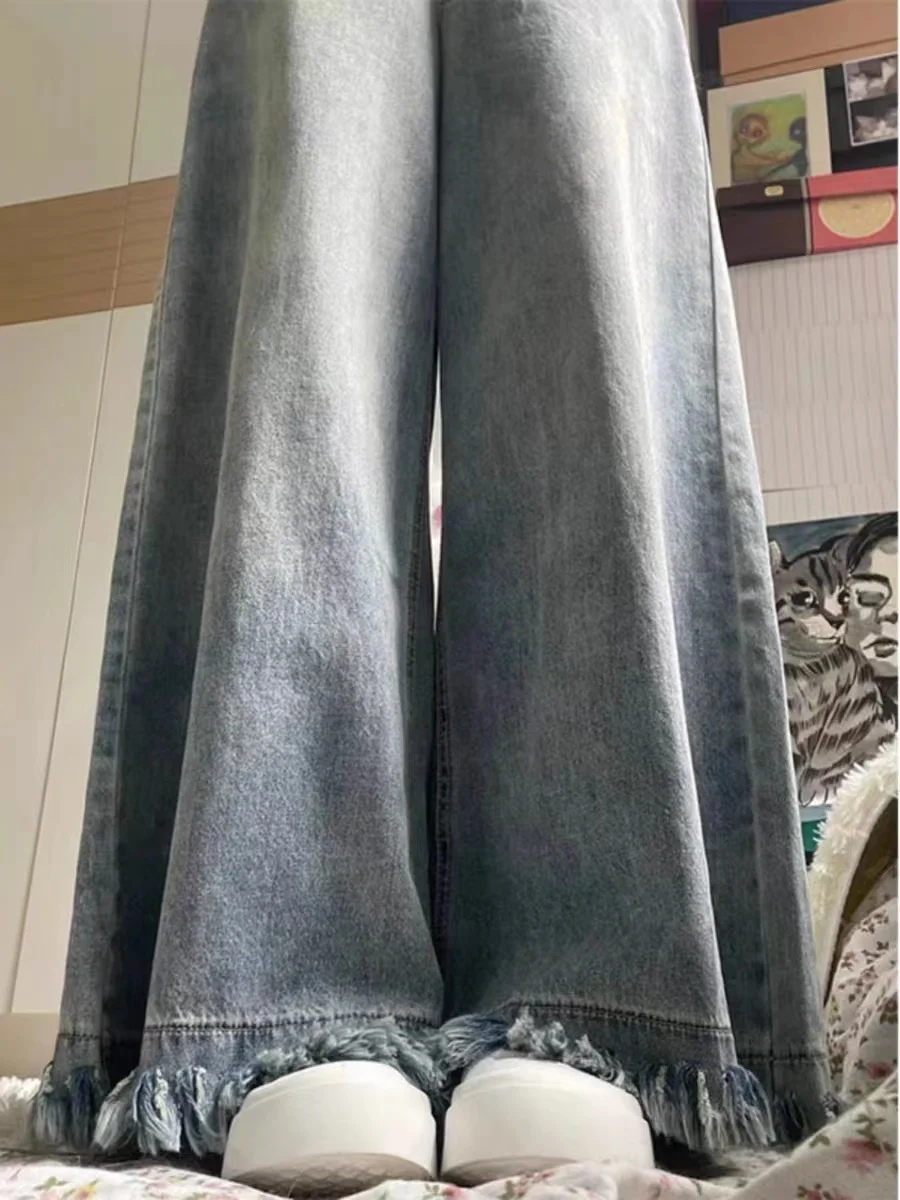 

Джинсы с низкой талией Y2K, женская одежда больших размеров, большие, пышные женские джинсовые брюки, модные удобные базовые брюки