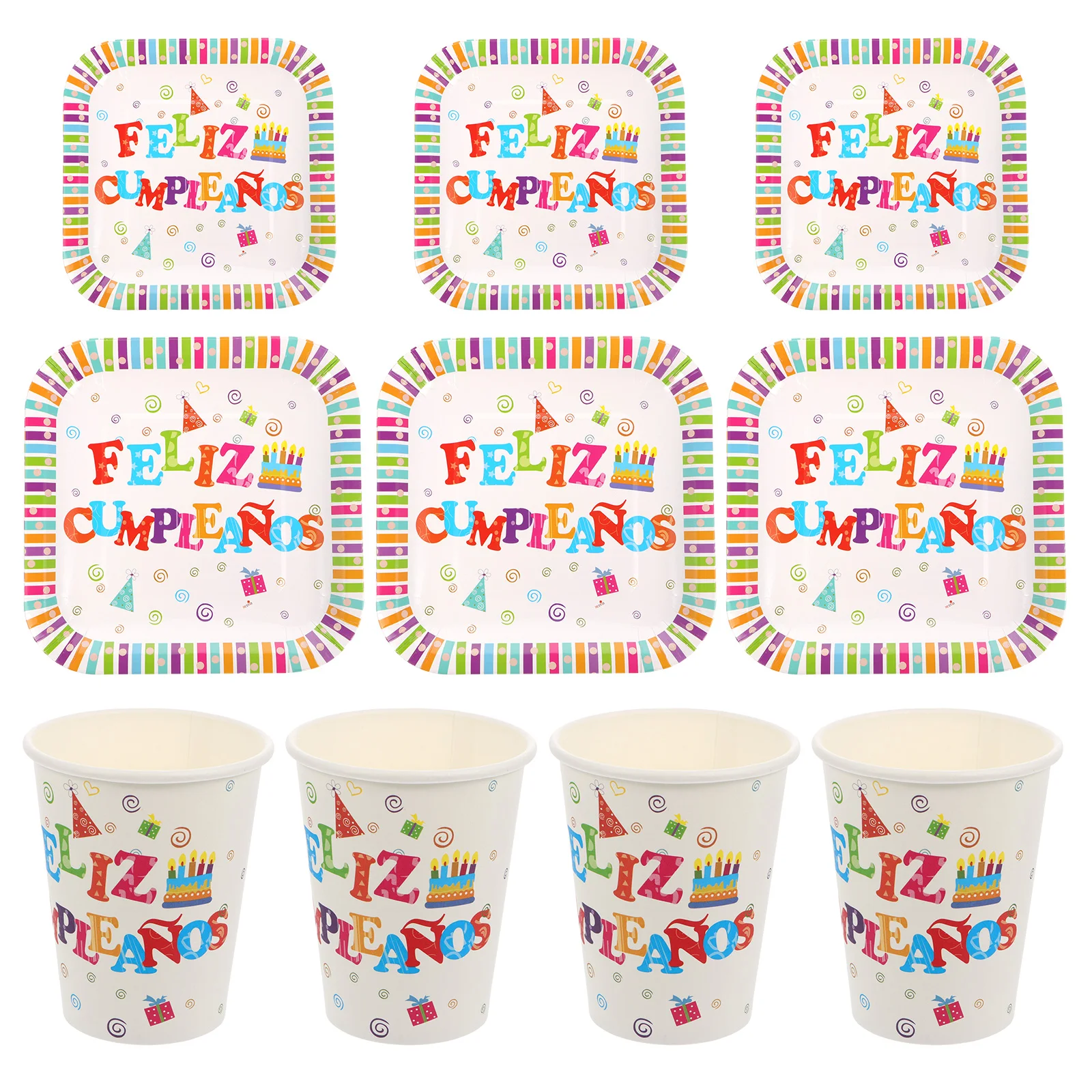 

60pcs Disposable Paper Tableware Set Birthday Supplies Premium Plates Cups Flatware for Kids Party Atmosphere Decor Trays