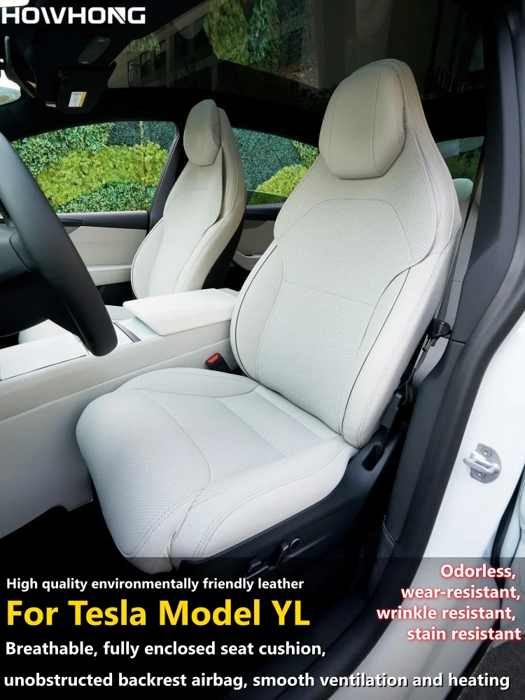 For Tesla Model YL New Car Seats Cover Nappa Leather YL Invisible Seat Cushions Ventilation High Quality Interior Accessories