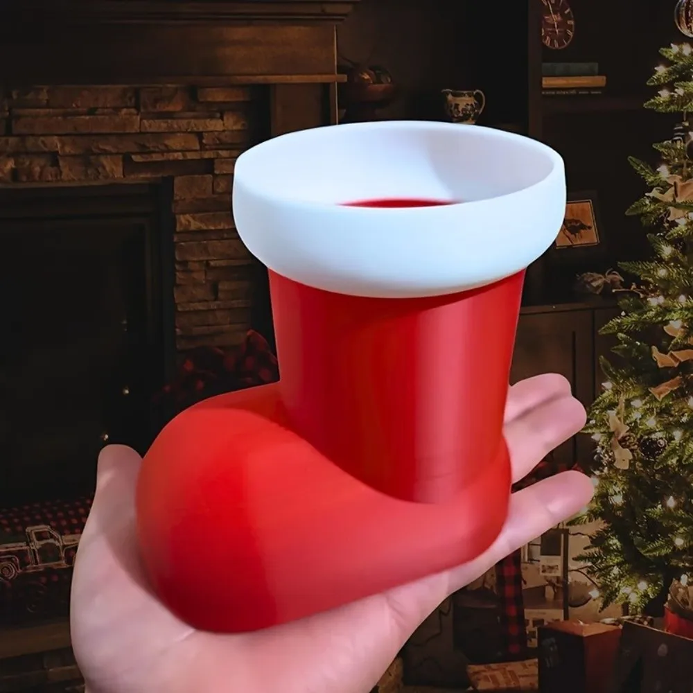 3D Printing Christmas Boots Pencil Holder Fork Storage Desktop Decor Brush Pot Broken-resistant PLA Pen Container