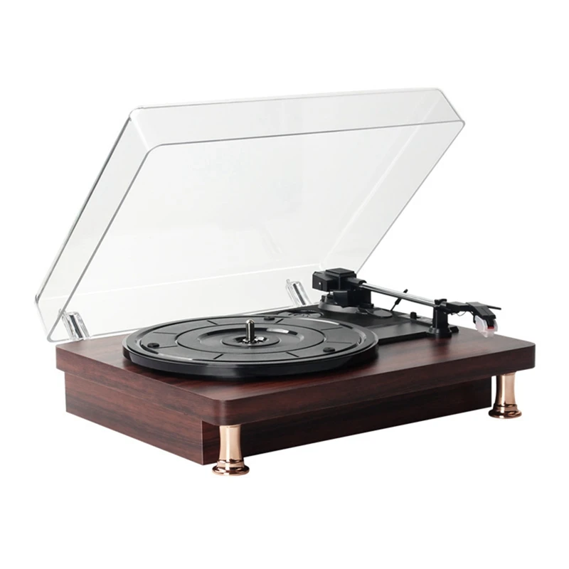 

Retro Vinyl Record Player W/ Dustproof Cover Record Player 33/45/78RPM Turntables Gramophone Phonograph,EU Plug