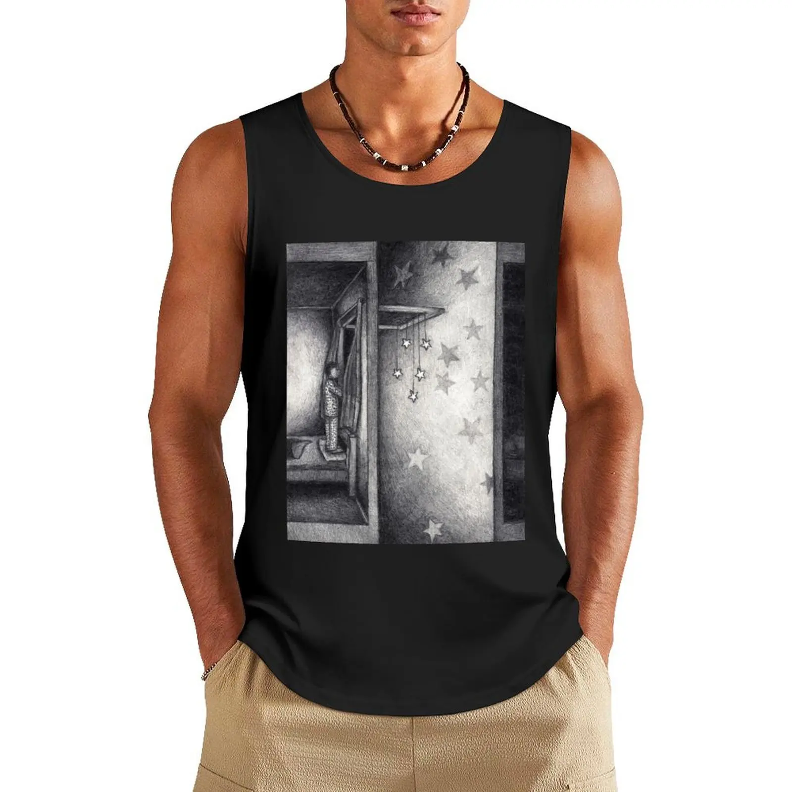 

Drawing of a dreamer Tank Top sleeveless Men's t-shirts t-shirts for men vests for men