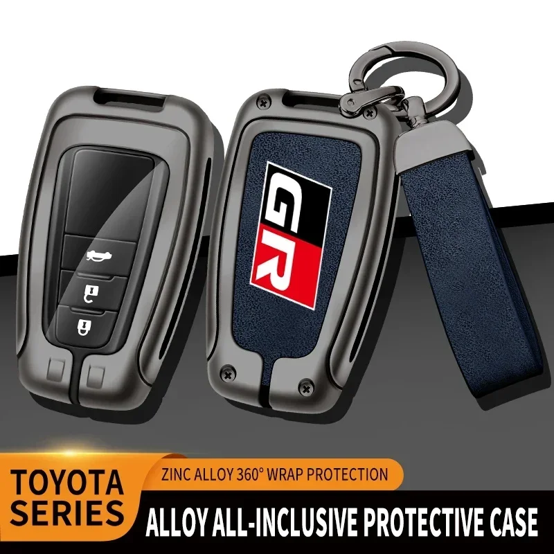 Auto TPU Zinc Alloy Key Case Bag For Toyota GR 86 Supra Yaris RAV4 Prius Corolla C-HR Camry Auris Car Key Chain Metal Key Shell