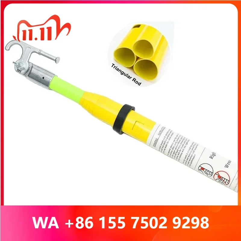 35 ft Triangle Hot Stick Telescopic for Cutout Fuse Surge Arrester H Telescopic Insulation Operating Rod
