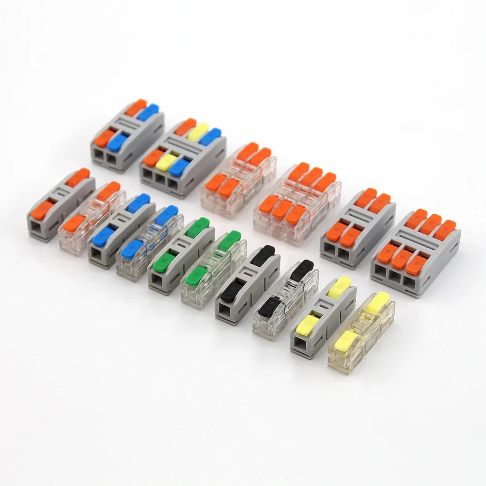 

Mini Wire Connector Quick Electrical LED Wiring Terminal Blocks Spliceable 1 2 3 Pin Fast Splitter Multi Input Multi Output