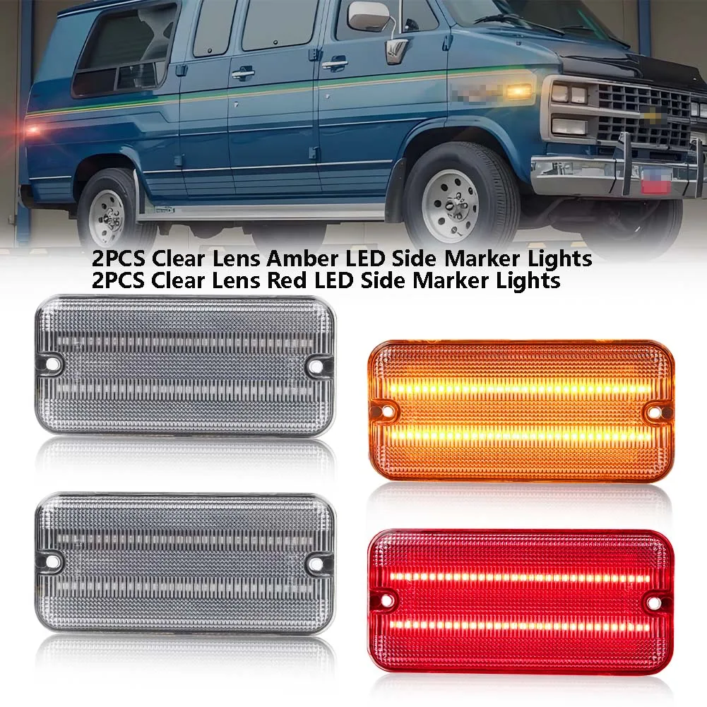 Voor/Achter Zijmarkeringslichten Richtingaanwijzers met LED Voor 1985-1995 Chevrolet G10 G20 G30 P20 P30 GMC G1500 G2500 G3500 P2500 P3500