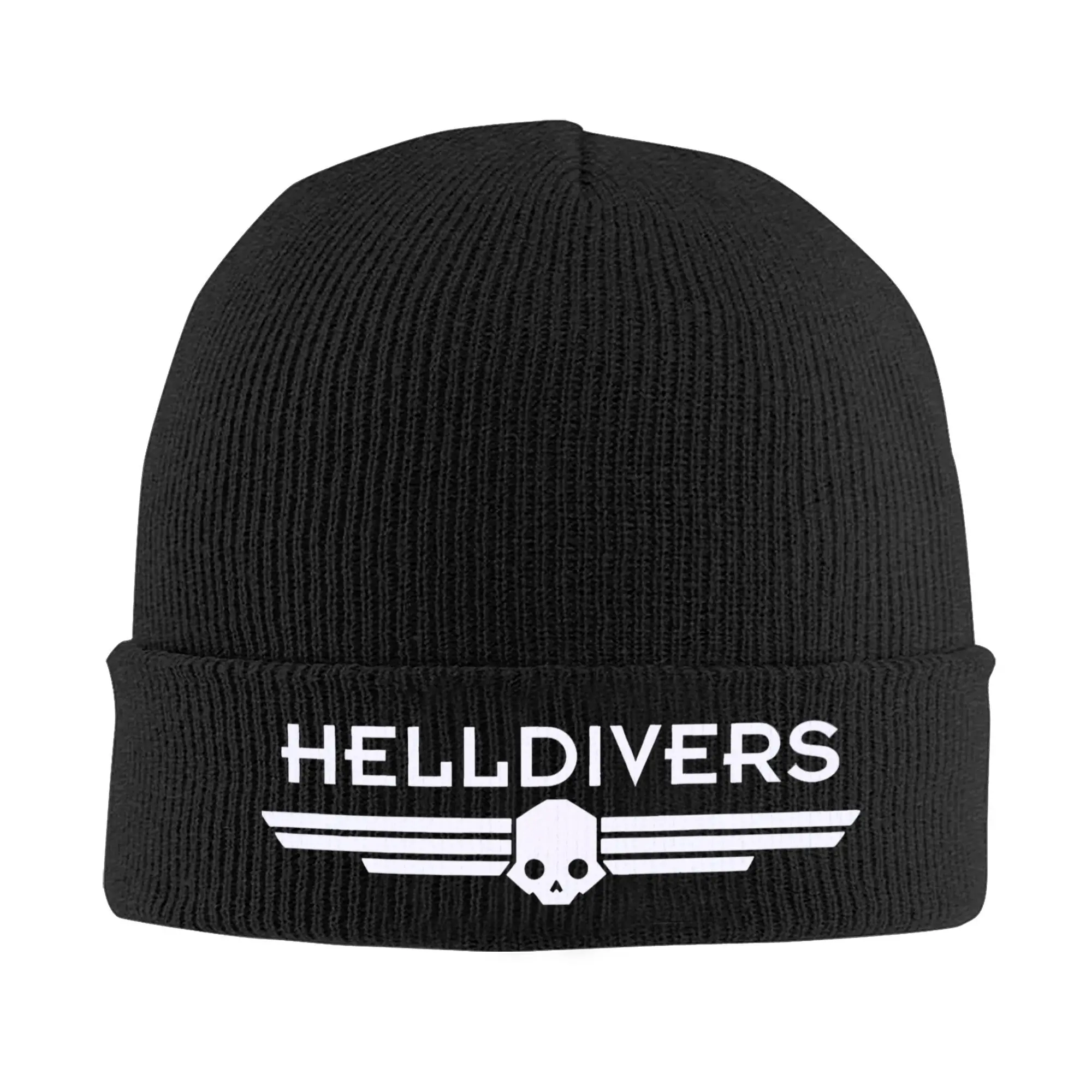 Helldivers Logo Malevelon Veteran  Knitted Hat Women Men Skullies Beanies Autumn Winter Casual Acrylic Video Game Hip Hop Cap