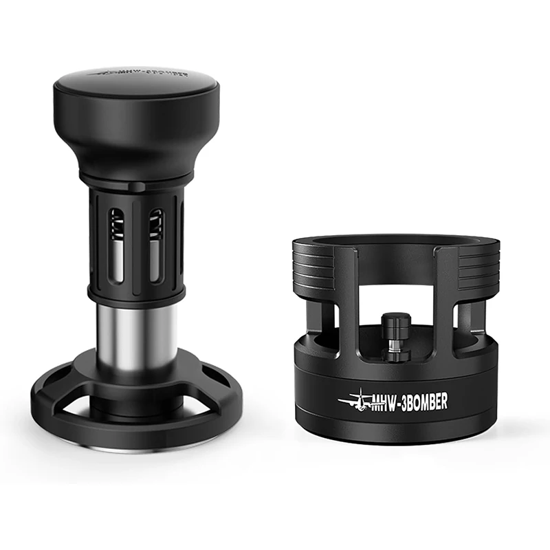 MHW-3BOMBER 58mm Constant Pressure Impact Espresso Tamper 4-Spring Loaded Tamper & 58mm Portafilter Holder Coffee Accessories