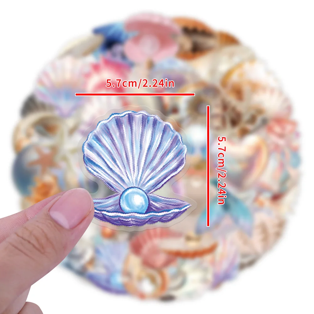 

10/30/60PCS INS style Transparent Conch Shell Graffiti Stickers Creative DIY Skateboard Mobile Shell Refrigerator Helmet Desk