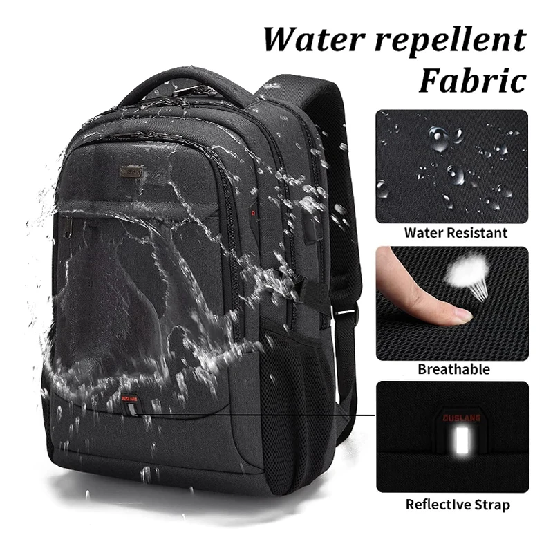 Hot Water Resistant Business Backpack Men Large Capacity Oxford Bags For Travel Notebook Backpacks USB Port 15.6 Inch Laptop Bag