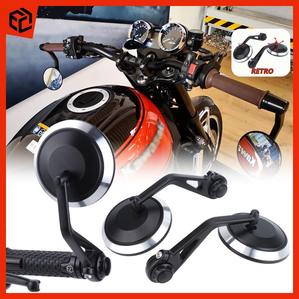 Motorcycle Retro Style Rearview Mirror Bar End Mirror For Kawasaki Z900RS Z650RS Eliminator500 W800 W230 Motorcycle Accessories