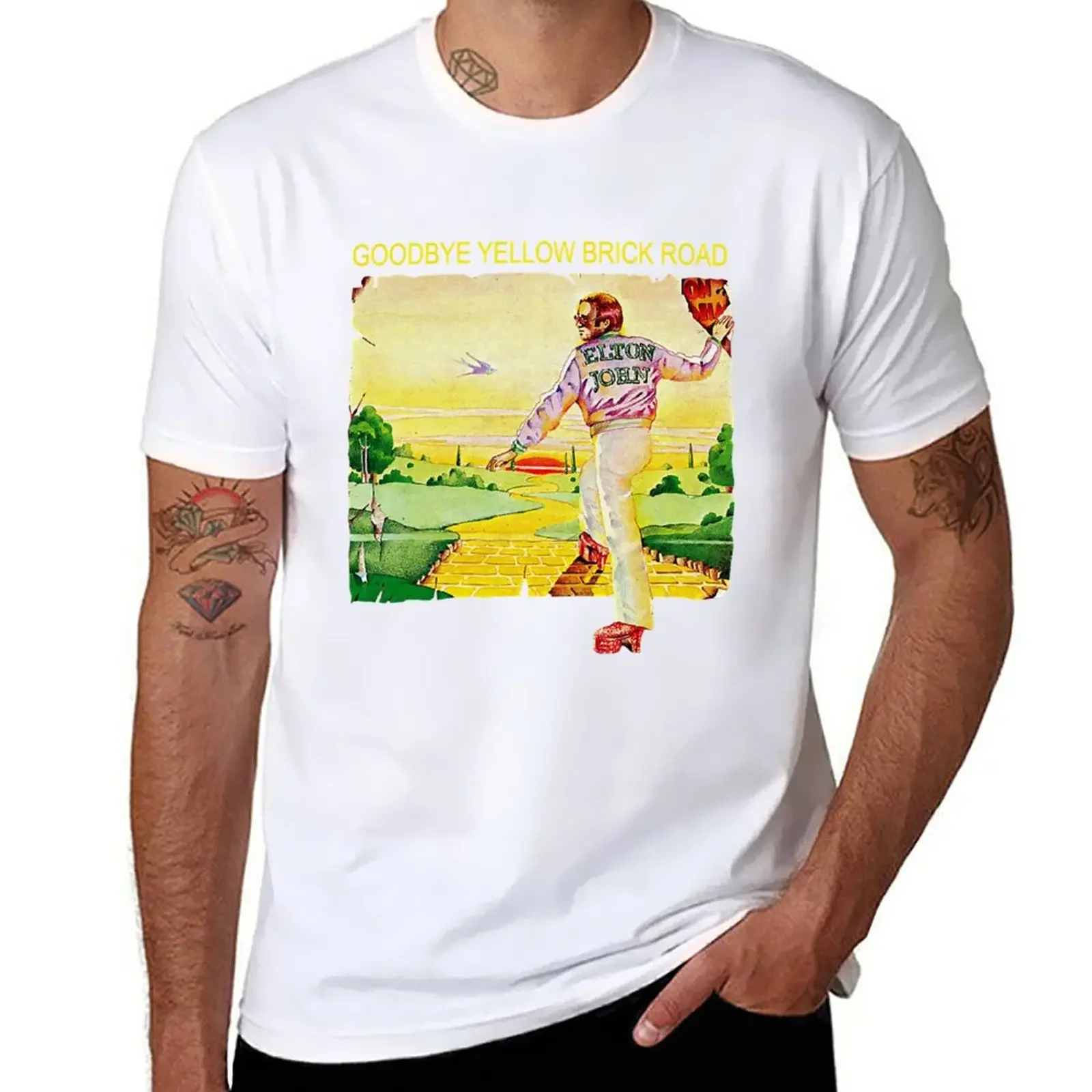 Goodbye Yellow Brick Road Sticker T-Shirt blacks sublime new edition t shirt men