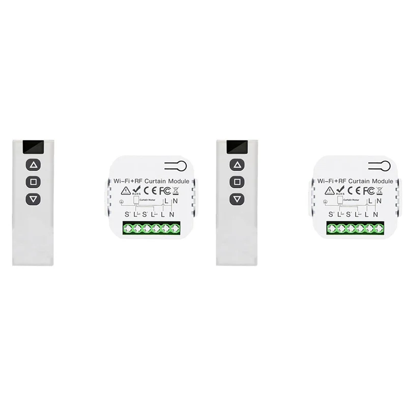 ABGG-2X Tuya Smart Life Wifi 433Mhz interruptor de cortina ciega con control remoto RF para Control de persiana enrollable eléctrica, 1RC 1RE