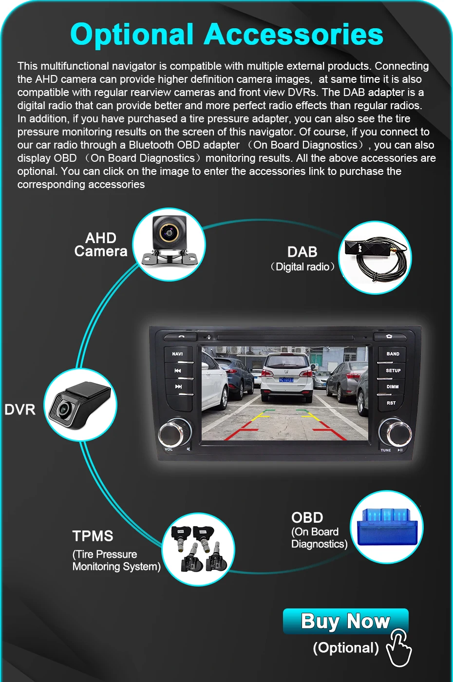 Android 15 Auto-Autoradio mit Wireless CarPlay Stereo für Audi A6 1997-2005, Bluetooth, 2-Din-Autoradio, Multimedia-Player, Navigation, Bildschirm, GPS, WLAN, 4G LTE – Detail 18