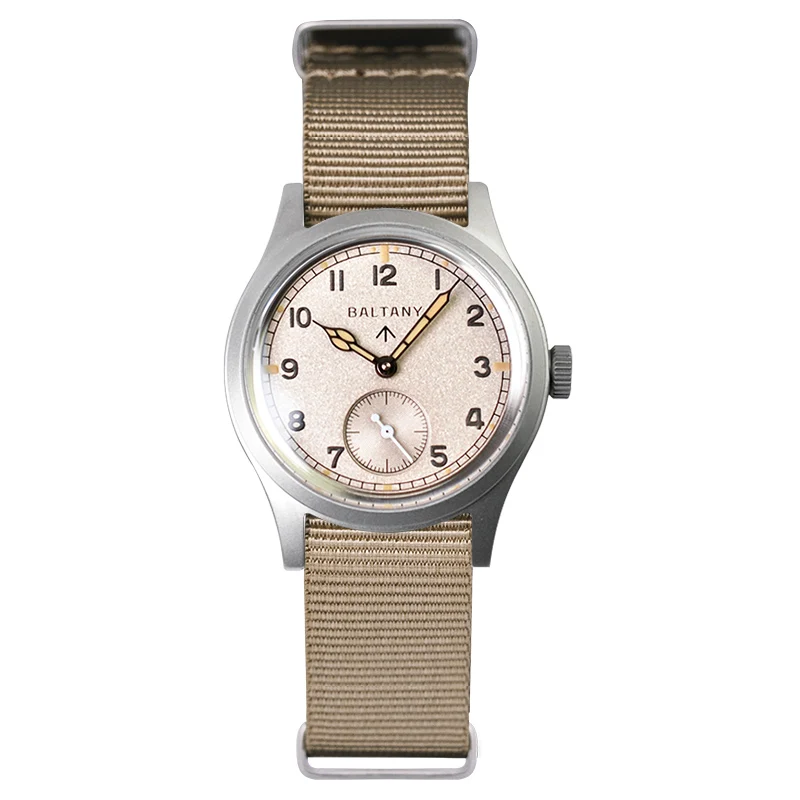 Baltany S2025 36MM D12 Militaire Horloges Man ​   Retro lichtgevend roestvrijstalen saffierkristal waterdicht automatisch polshorloge