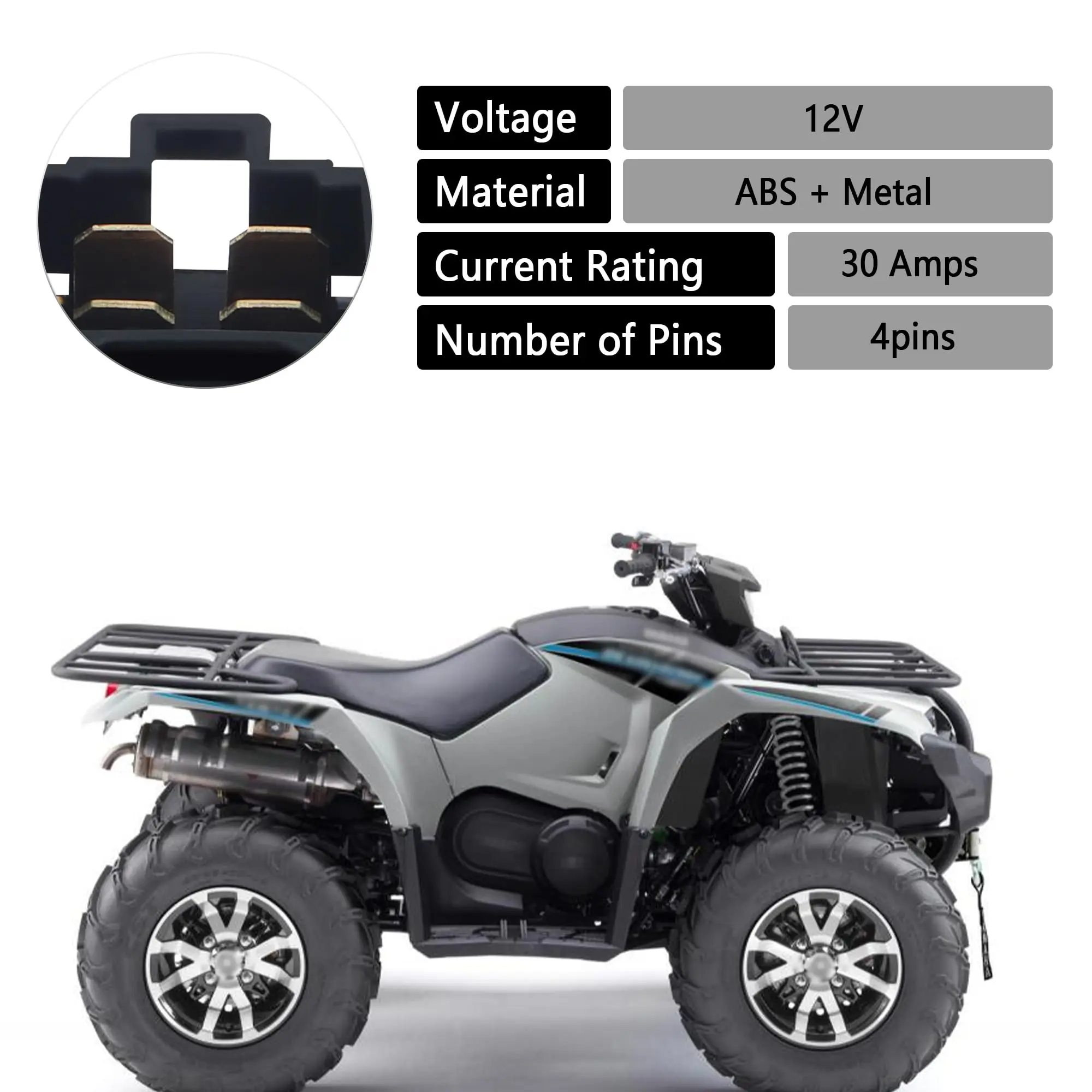 Starter Solenoid Relays Fit For OEM 4YR-81940-00-00 4YR-81940-02-00 Starter Relay Solenoid Compatible with Yamaha Rhino Grizzly