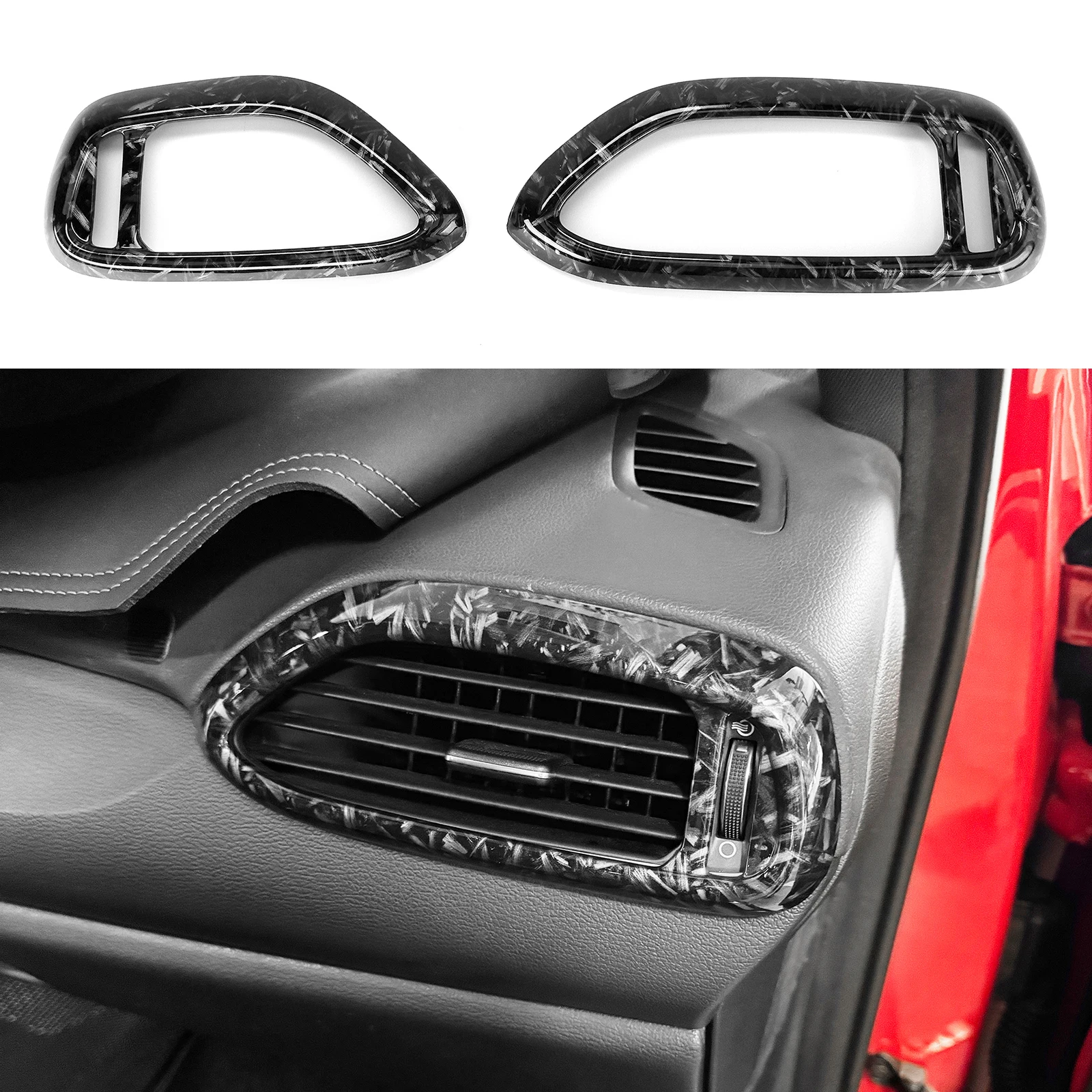 

Forged Black Style Dashboard Left Right Air Vent Decorative Cover For Hyundai i30 N 2018-2023 Elantra GT N-line 2019-2022