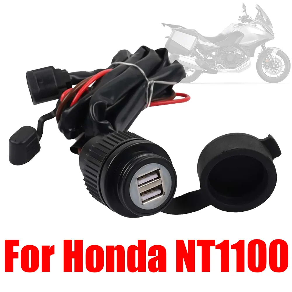 

Аксессуары для мотоциклов Honda NT1100 NT 1100, двойной USB-интерфейс зарядного устройства, импульсный порт, розетка, разъем питания