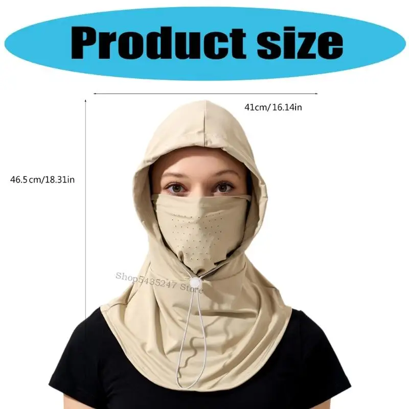 Zon blokkerende gezichtsmasker hoed comfortabele nekdekking hoed voor wandelen en hardlopen H7EF