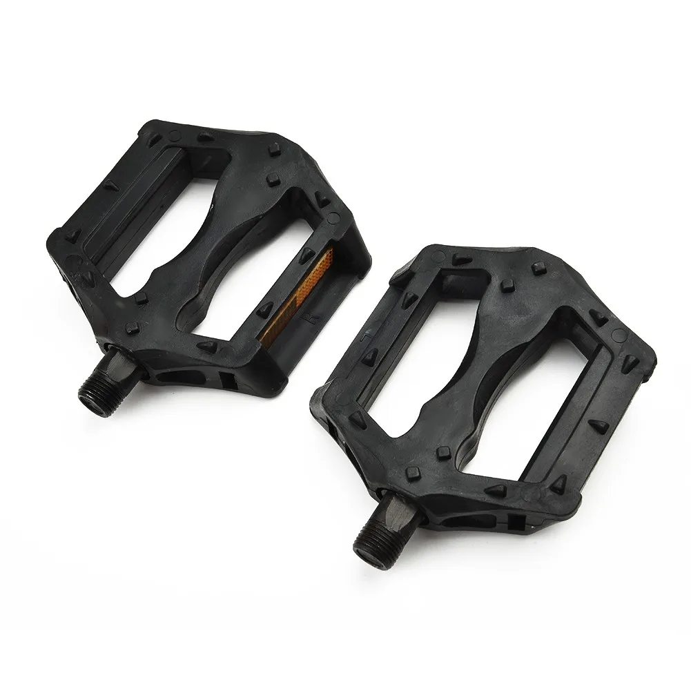 1 pair Pedals Fixed gear Flat Mountain bike Non slip Outdoor Parts Plastic Platform Road Sports Widened Practical Durable