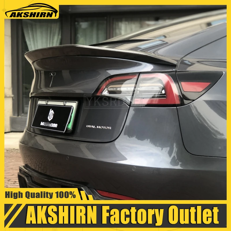 for Tesla Model 3 2017-2020 rear Carbon Fiber rear boot Wing Spoiler Rear Roof Spoiler Wing Trunk Lip Boot Cover Car Styling