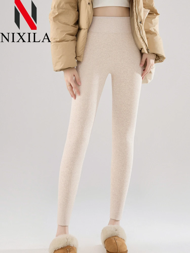 New in Women's Winter Leggings with Fleece Velvet Slimming Leggings Cotton Cashmere Thermal Tights Warm Leggings for Women Pants