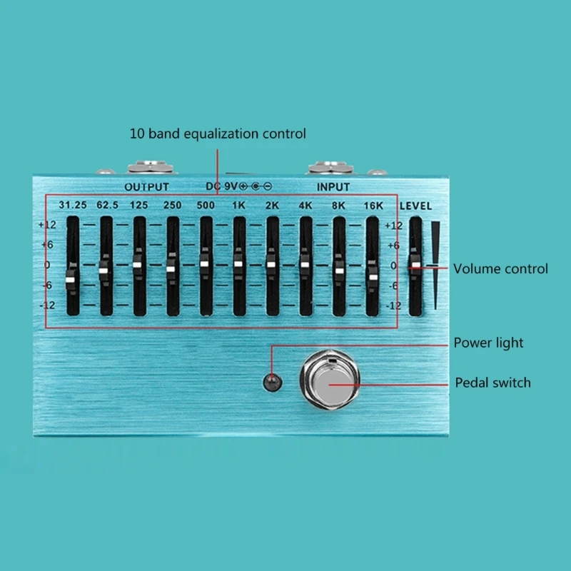 10 Band Pedal Guitar Effect Processor Portable Equalizers Guitar Effects Unit