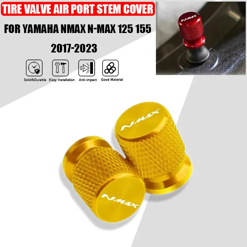 2 Pcs Motorcycle Accessories For YAMAHA Nmax N-max 125 155 2017 2018 2019 2020- 2023 Metal Tire Valve Air Port Stem Cover Caps