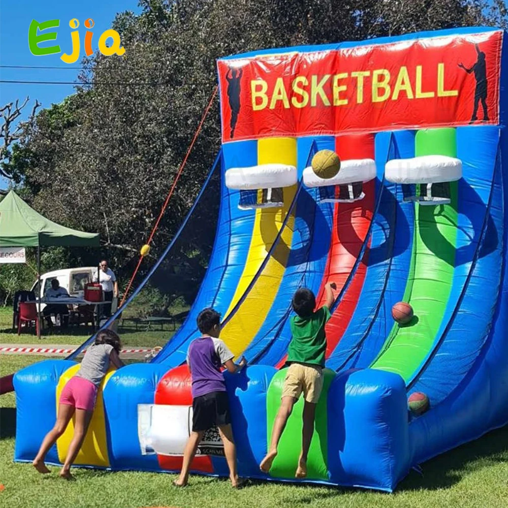 

Коммерческая надувная баскетбольная игра с тремя кольцами, 11,5 футов, для взрослых и детей, для вечеринок на открытом воздухе