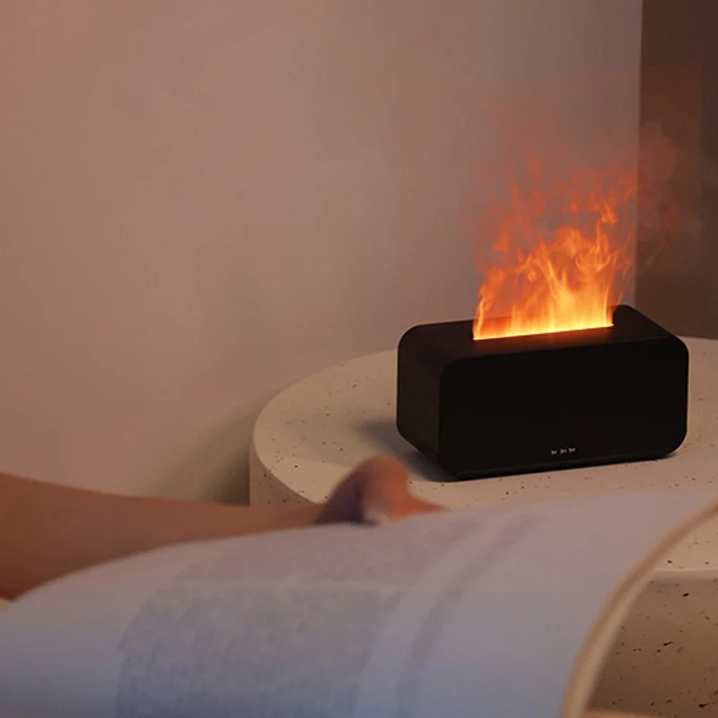 

2024 New simulation flame aromatherapy machine remote control 7 color light timer humidifier home perfume diffuser