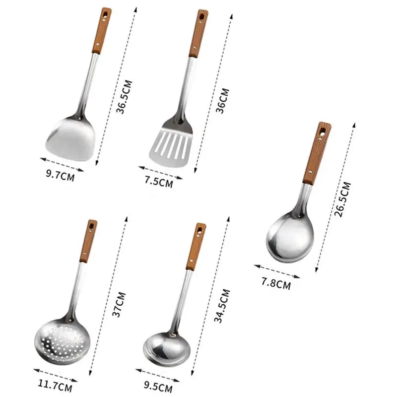 1/4/5 Pcs Stainless Steel Kitchen Utensil Set Non-Stick Cooking Gadgets