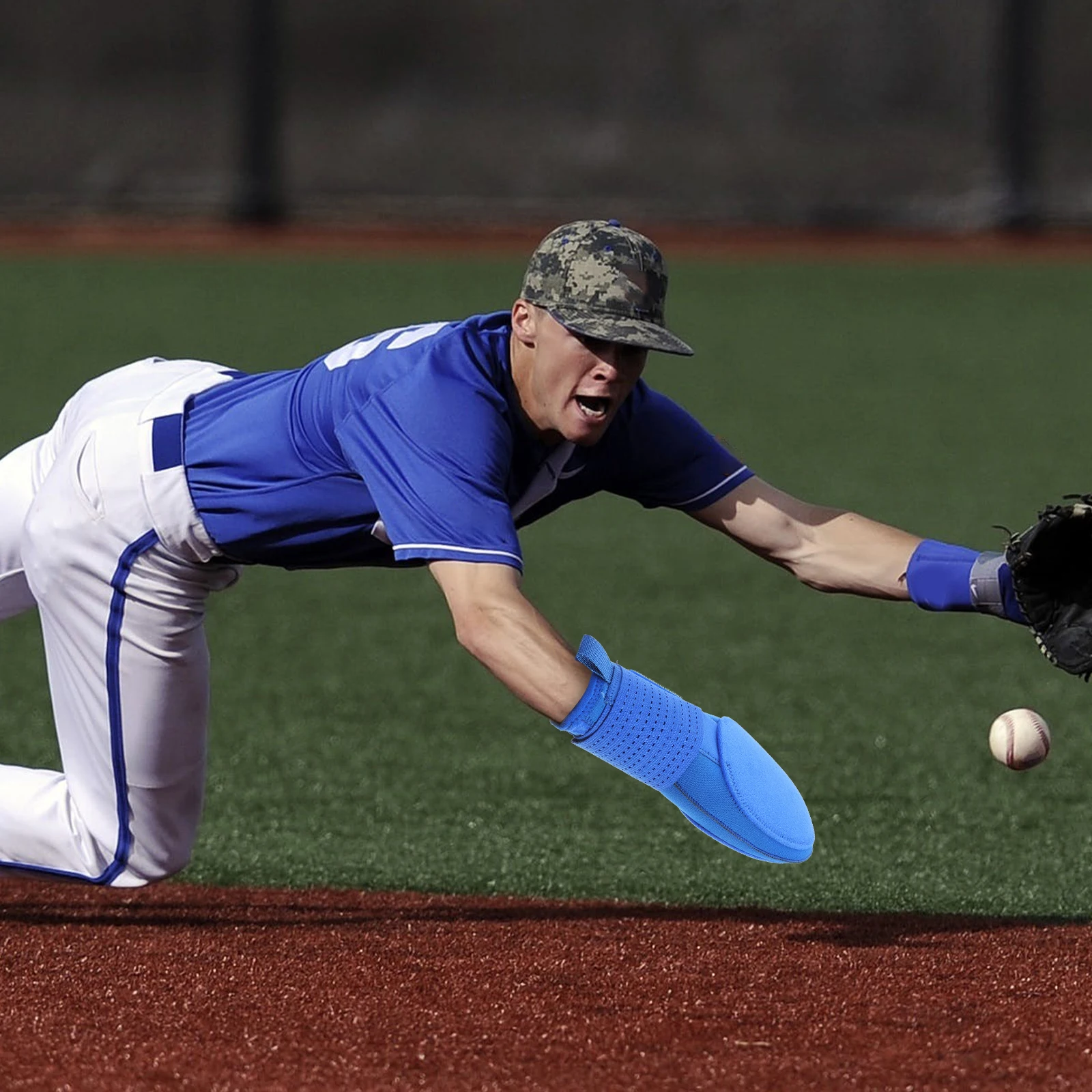 

Protective Sliding Baseball Baseball Gloves Mitt Handguard for Men Youth Adult Blue Neoprene Medium Size Sports Team