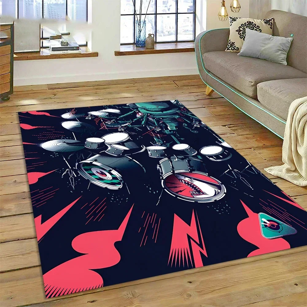 

Drum Kit Music Instruments Set Carpet Rug for Home Living Room Bedroom Sofa Doormat Decor,kids Area Non-slip Floor Mat Decorate